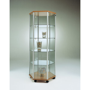 Vitrine d'exposition étroite en verre Hauteur 184,5 cm - Dimensions : ( H x L x P) : 184,5 x 80 x 70 cm - poids 118kg