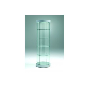 Vitrine d'exposition haute cylindrique Hauteur 190 cm - Dimensions : diamètre 57cm - hauteur 190 cm