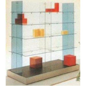 Vitrine de présentation en verre - Dimensions 150 x 46,5 x 133H cm