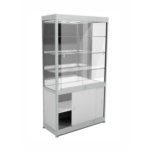 https://www.techni-contact.com/ressources/images/produits/merchandising/vitrine-haute-avec-zone-de-stockage-3-etageres-reglables-eclairage-4-spots-l1030-x-p430-x-h1810-mm-35696803-1.jpg - 3 étagères réglables - Eclairage 4 spots - L.1030 x P.430 x H.1810 mm