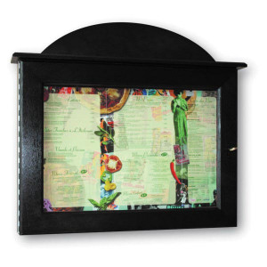 Vitrine menu restaurant en bois - Dimensions 82 x  63 x  9 cm