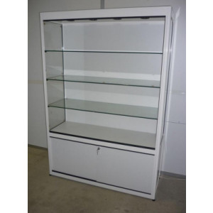 Vitrine meuble d'exposition en verre et aluminium - DImensions (HxLxP) cm : 181 x 125 x 43
