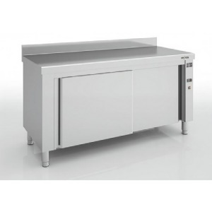 Meuble chaud de cuisine en inox - Central - Sans dosseret - Capacité: de 320 à 670 L - Portes coulissantes - L.1200 à 2250 x P.700 x H.850 mm - 10025735-786185918.jpg