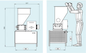 Mini broyeur pour laboratoire - Volume trémie : 50 à 100 L - Couteaux : Ø.102 à 120 mm - Bloc de coupe : 265 × 230 mm - 1045821-512652798.jpg