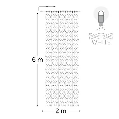leds blanches - fil blanc ( avec alimentation)