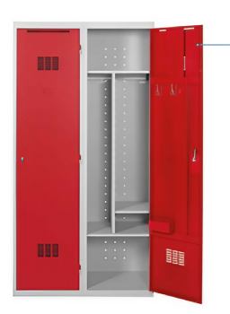 Vestiaire pompier monobloc en acier - 1 ou 2 cases - Sur pieds - 4 compartiments - L. 500 ou 1000 x P. 500 x H. 2090 mm - Gris et rouge - 11381381-461426544.jpg