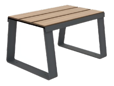 Banquette avec dossier en acier et bois compact HPL - A lames – 1 place - Structure métal anthracite - L.700 x P.585 x H.815 mm - Coloris assise au choix - 11474716-867811884.jpg