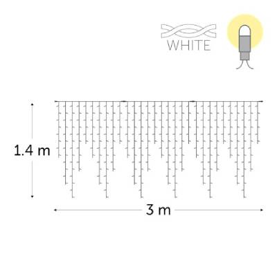3 x 1.4 m - 300 leds blanches - sans alimentation