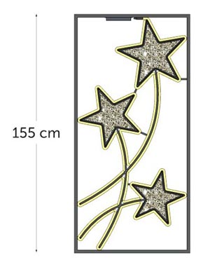 H.155 x L.75 cm