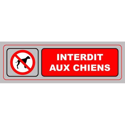 Panneau PVC adhésif - 170x50 mm - interdit aux chiens