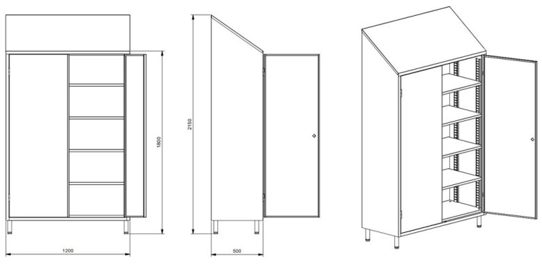 Armoire d'entretien inox - 2 portes - L 1200 x P 500 x H 2160 mm - 13116737-583455574.jpg