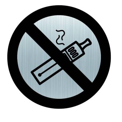 Panneau rond 80mm aluminium adhésif - interdit de vapoter