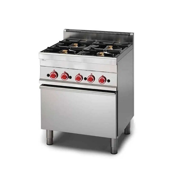 Fourneau professionnel - 4 feux sur four gaz - Four 5 kW  - 13237692-276615141.jpg