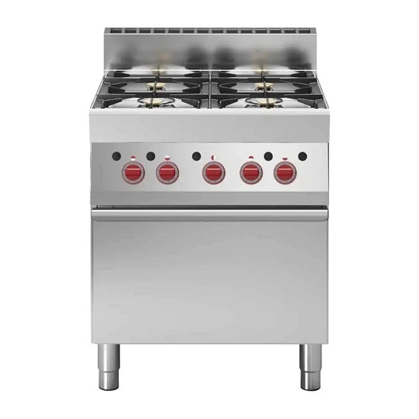 Fourneau professionnel - 4 feux sur four gaz - Four 5 kW  - 13237692-334835712.jpg