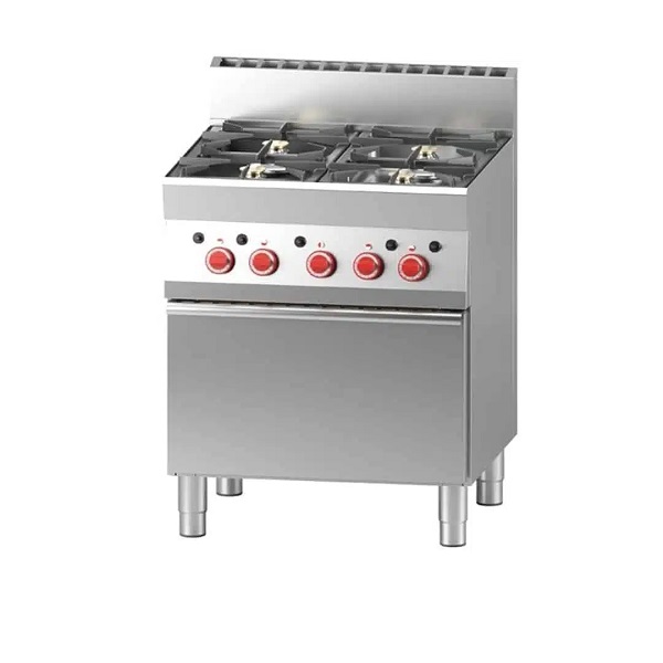 Fourneau professionnel - 4 feux sur four gaz - Four 5 kW  - 13237692-339859613.jpg