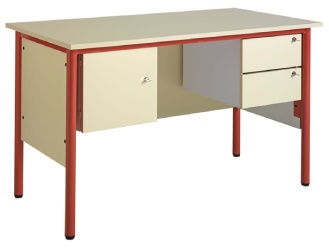 Bureau de professeur - 2 tiroirs - 130 x 65 cm - Plateau mélaminé ou stratifié - 14063318-247476288.jpg