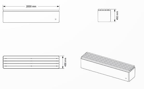  PS: Assise en bois épicéa, agrégat poli