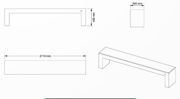 Schéma : E: Assise agrégat poli - Côtés agrégat en relief