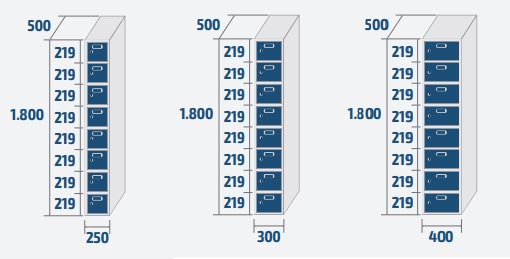 8 casiers (1 colonne)