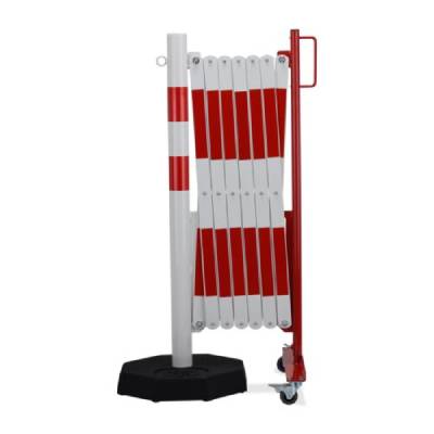 Barrière extensible avec socle ( rouge/blanc)