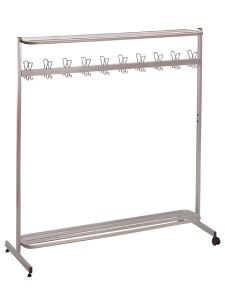 Vestiaire portant porte cintres - Longueur : 1500 mm - Lisse tube acier Ø 25 mm - Tablette supérieure et inférieure - 15213637-736735293.jpg