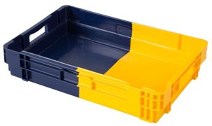 Bac alimentaire emboîtable bicolore Euronorm - 22 à 47 L - 600x400mm - Parois et fond perforé - 1544166-337748389.jpg