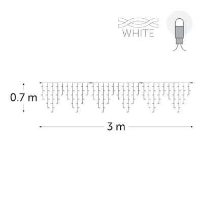 3 x 0.7 m - 150 leds blanc chaud - sans alimentation