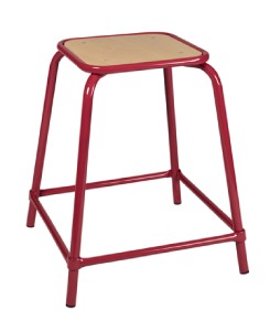 Tabouret scolaire carré - Hêtre multiplis - Assise 30 x 30 cm - Hauteur 45 cm - 1691170-193979294.jpg