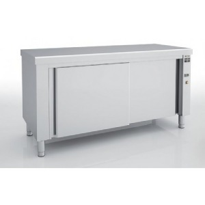 Meuble chaud de cuisine en inox - Mural - Avec dosseret 100 mm – Capacité : de 320 à 670 L - Portes coulissantes - L.1200 à 2250 x P.700 x H.850 mm - 17531119-817956726.jpg