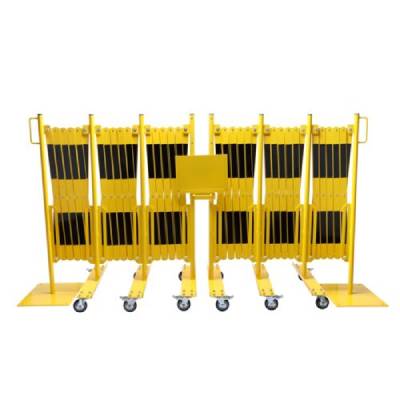 Set de barrières extensibles - L.2 x 8000 mm - Jaune/Noir