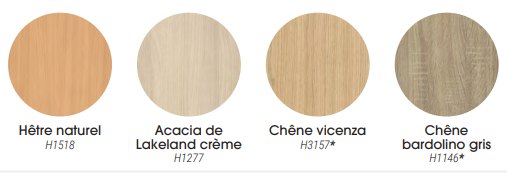 Coloris structure standards<br>Autres coloris disponibles sur demande