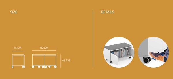 Armoire scolaire basse à roulettes 90 x 45 cm - 2 portes battantes  - 19819755-514569162.jpg