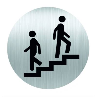 Panneau rond 80mm aluminium adhésif - escaliers
