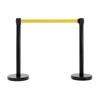 Kit 2 poteaux noir / Sangle Jaune