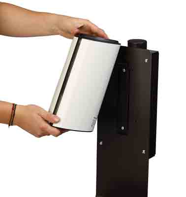 Station de désinfection des mains automatique pour poteau Gris Manganèse SANIMAINS  - 22179947-717186994.jpg