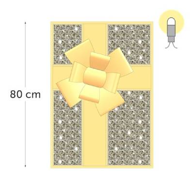 leds blanc chaud - doré - 80 x 50 x 35 cm