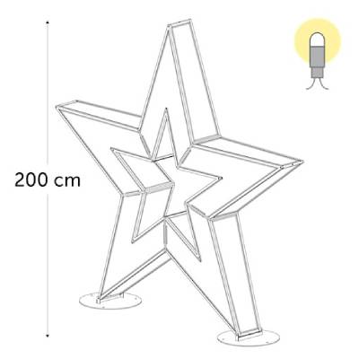 leds blanc chaud - 200 x 210 x 25 cm