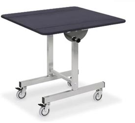 Chariot room service rond - Plateau bois Mélaminé - Piètement inox brossé - 26562646-329656936.jpg