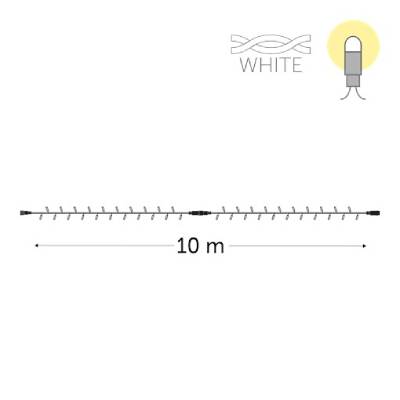 100 leds blanc chaud - fil blanc - sans alimentation
