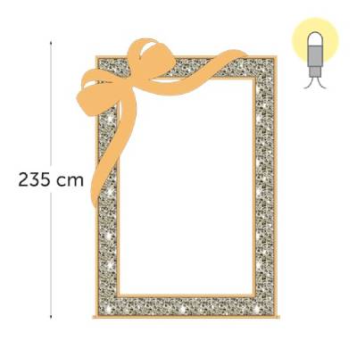 Cadre illuminé - leds blanc chaud - doré