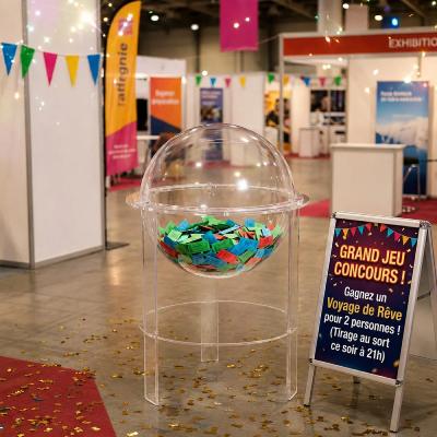 Urne sphérique sur pied pour jeux concours