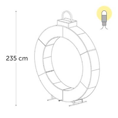  leds blanc chaud - 235 x 200 x 30 cm