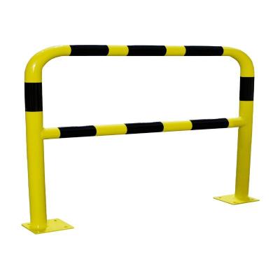 Barrière de sécurité noir/jaune acier galvanisé 2000mm avec platine