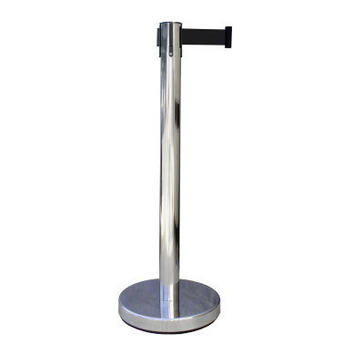 Poteau Inox / Sangle Noire