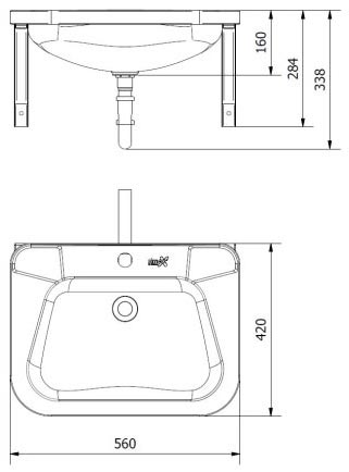 Lave-mains avec coins arrondis et avec orifice. 31643273-635729254.jpg