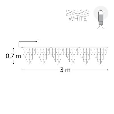 leds blanches (30 flash) - fil blanc - Avec alimentation