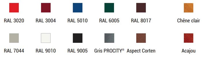 Coloris disponibles 