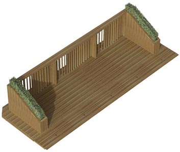 Garde-corps large + Jardinières obliques120
