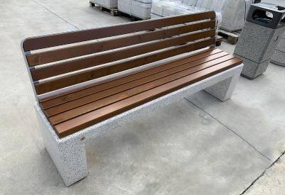  PS: Assise et dossier en bois épicéa, agrégat poli 