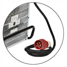 Moteur intégré et câble <br> avec prise électrique